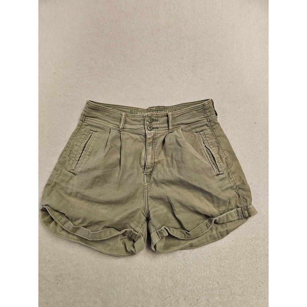 American Eagle Outfitters Olive Green High Waisted Pleated Stretch Shorts‎ 10